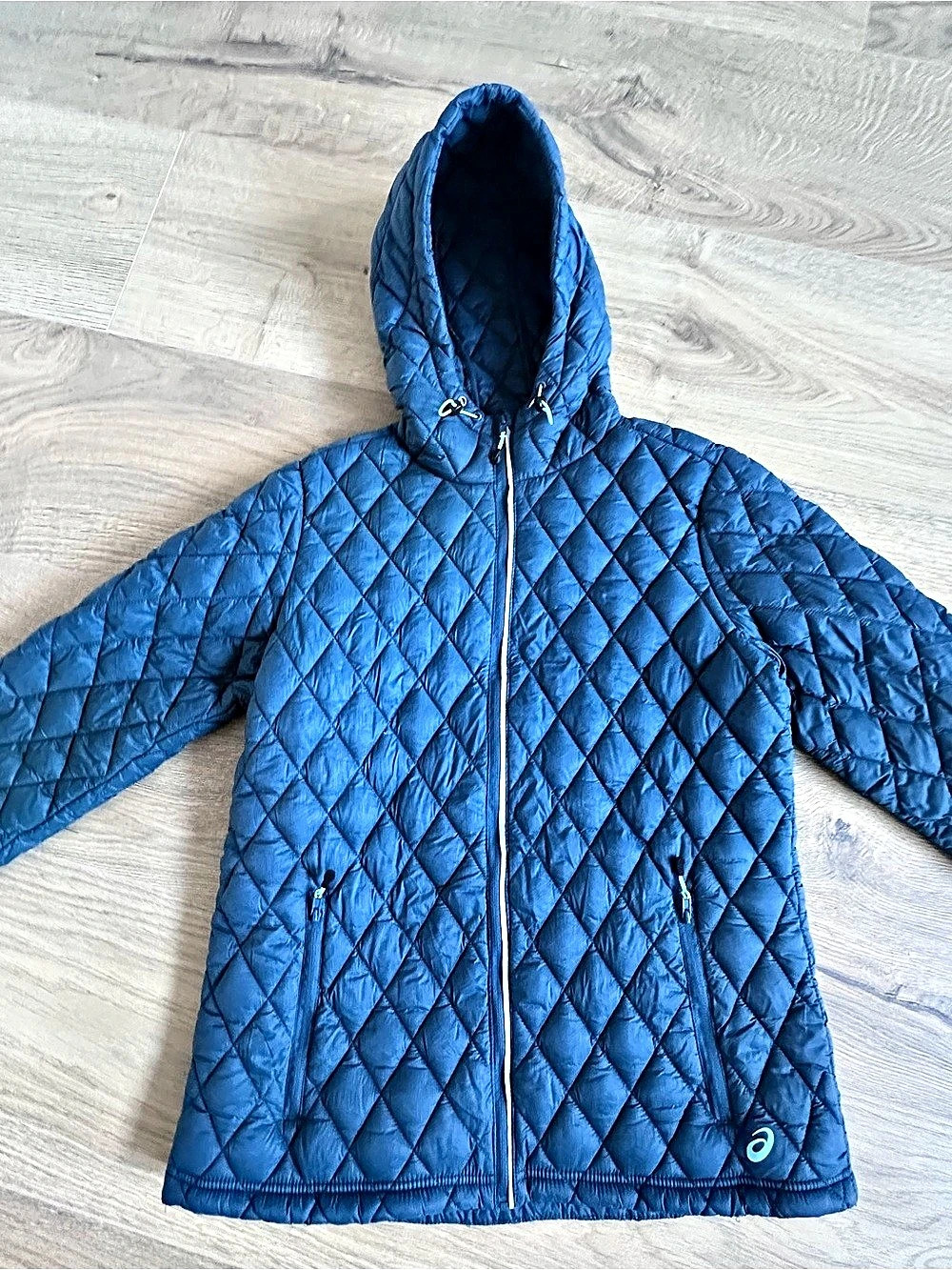 ASICS Women’s Quilted Hooded Jacket Blue Size M